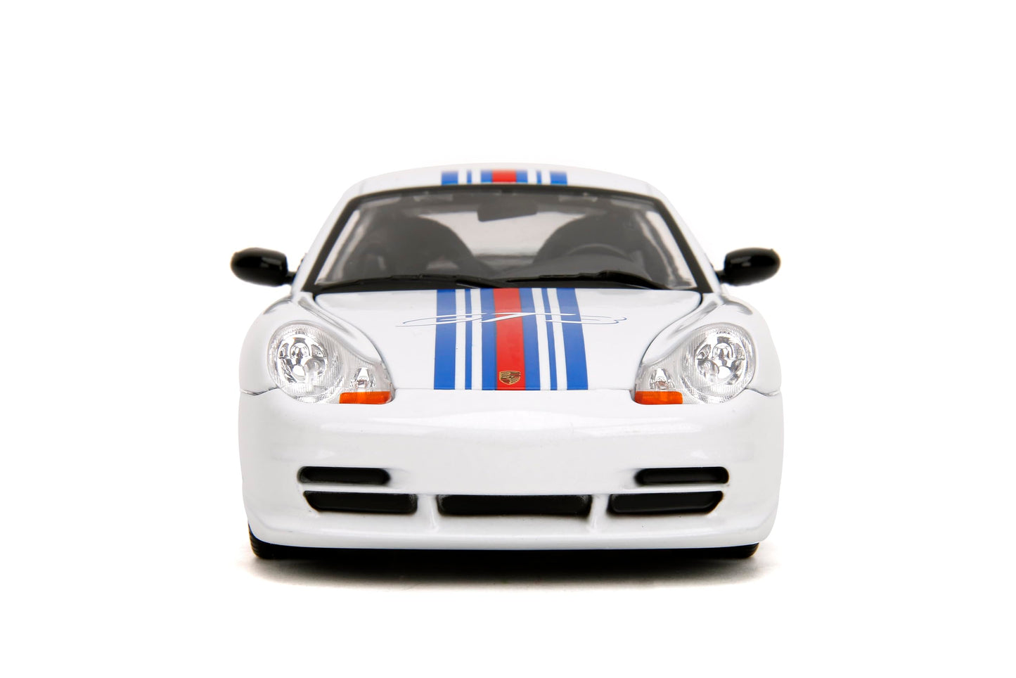 Jada Hyper-Spec 1:24 Porsche 911 GT3 (996.1) Die-Cast Car, Toys for Kids and Adults(White/Red Stripes)