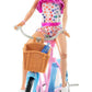 Barbie Doll and Bike Playset with Doll (11.5 in, Blonde), Bicycle with Rolling Wheels & Water Bottle Accessory, Gift for 3 to 7 Year Olds