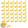 30Pcs Yellow Mini Plastic Artificial Bananas 1/12 Scale Dollhouse Accessories, Realistic Miniature Fruit Models for Fairy Garden Kitchen Decor and DIY