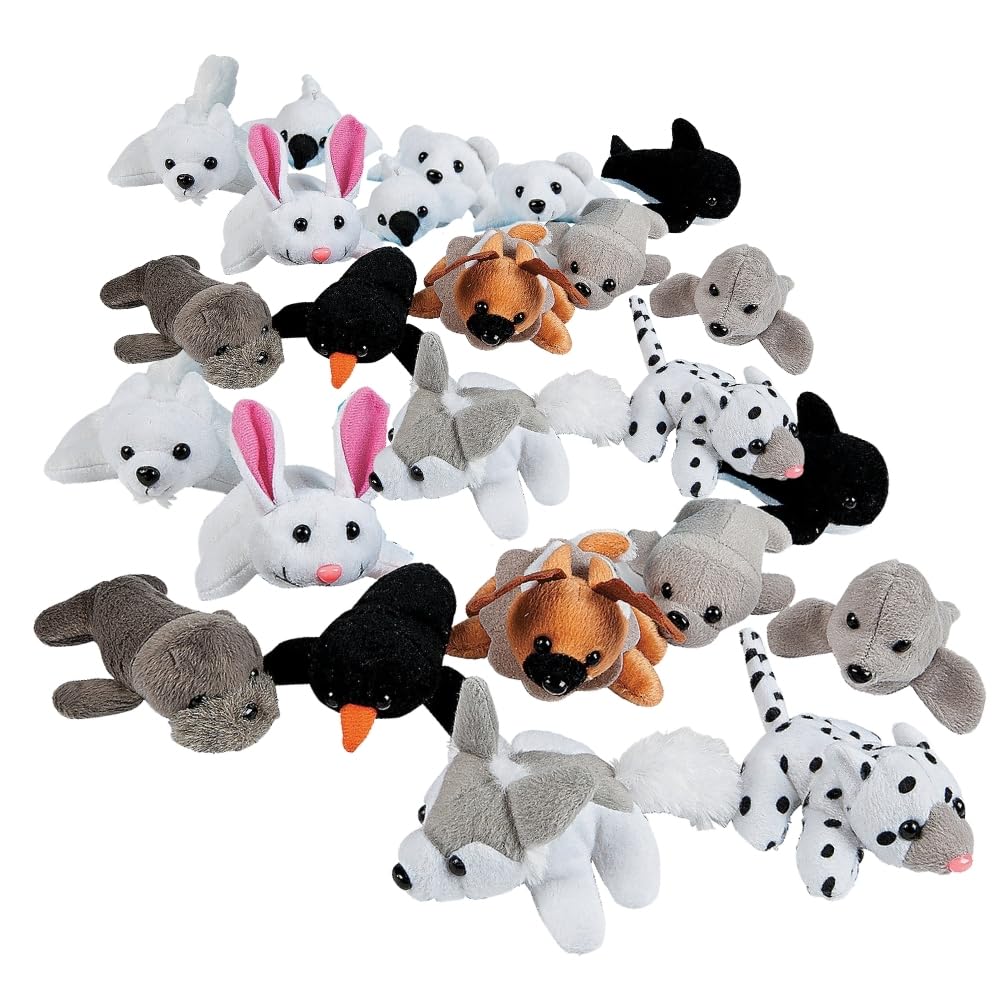 Fun Express Mini Arctic Friends Stuffed Animal Assortment, 24 Pieces