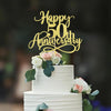 Dxsdgetue Gold Glitter Happy 50th Anniversary Cake Toppers - Wedding Anniversary Party, Company Anniversary Party, 50th Birthday Selected Decorations