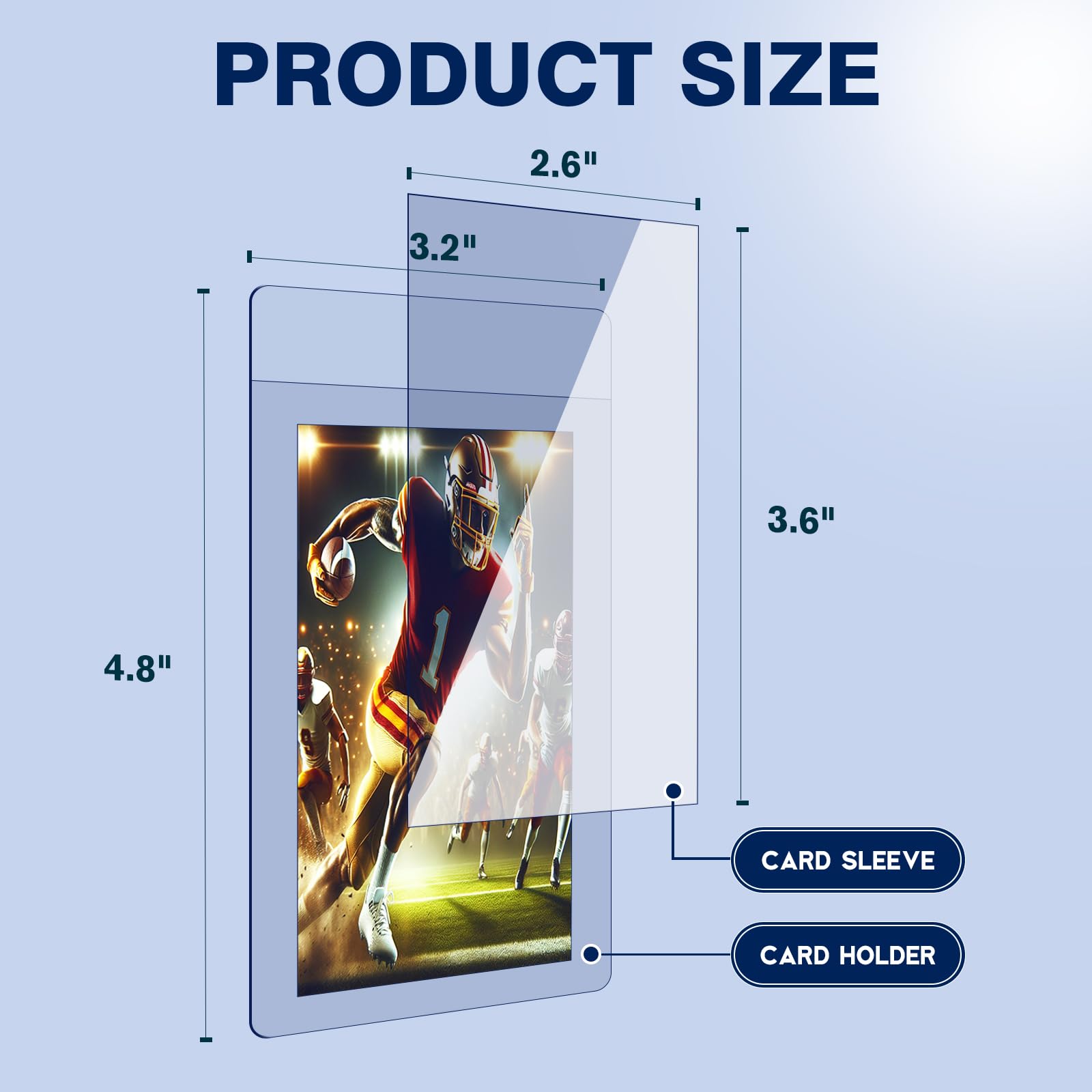 300ct Semi Rigid Card Holders - Card Savers & Premium Protection for Graded Cards, Trading Cards & Baseball Collectibles with Card Sleeves, 1/2" Lip