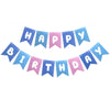 Blue Pink Happy Birthday Banner, Cute Birthday Bunting Decorations for Kids Girls Women Party Supplies