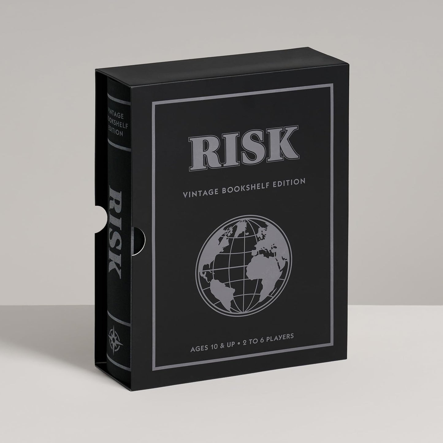 WS Game Company Risk Vintage Bookshelf Edition, Linen Wrapped Book Box & Slipcase - Secret Mission Variant & 6 Armies - Strategy Board Games