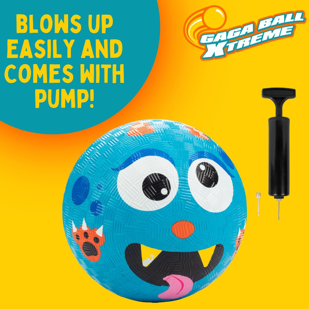 SCS Direct Gaga Ball Monster 5 in Playground Balls with Air Pump, 4 Pack