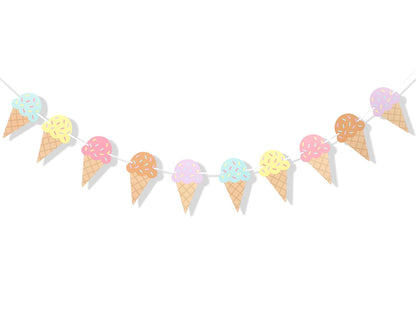 Ice Cream Happy Birthday Banner,Ice Cream Birthday Party Decoration
