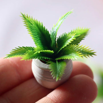 1Pc Green 1:12 Scale Miniature Dollhouse Potted Plant Mini Plant Miniature Dollhouse Accessories
