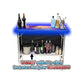 Folding Portable Party Bar w/Patented Multi-Color LED Lights, Prism Graphic, Black Skirt, and Storage Shelf