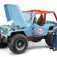 Bruder 02541 Jeep Cross Country Racer Blue with Driver, 1:16 Scale Toy Car
