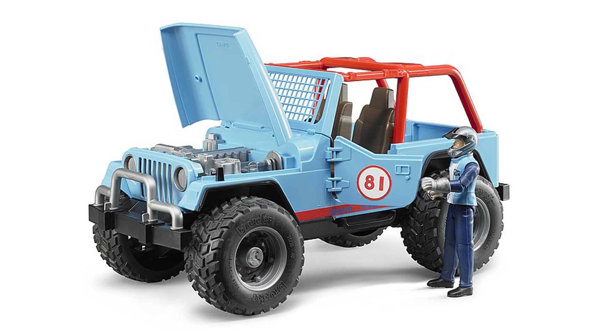 Bruder 02541 Jeep Cross Country Racer Blue with Driver, 1:16 Scale Toy Car