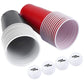 TOPINCN Beer Pong Drinking Game Set 22PCS Plastic Game Cups with 4PCS Pong Balls Outdoor Camping Pub Party Supplies 16oz(red Cups 11+Black