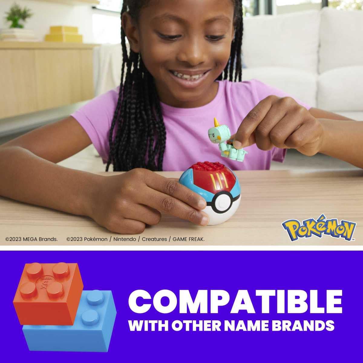 MEGA Pokémon Chewtle Collectible Pokeball Building Toy for Kids Ages 6 and Up