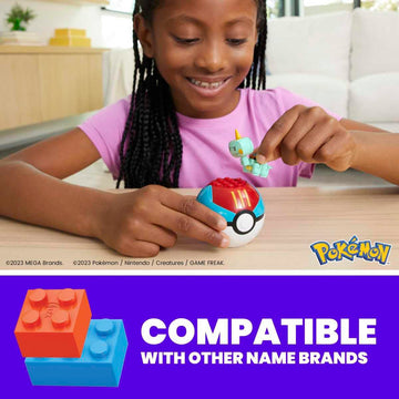 MEGA Pokémon Chewtle Collectible Pokeball Building Toy for Kids Ages 6 and Up