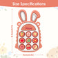 MISSLILI Teething Toys for Babies, BPA-Free Silicone Teether Toy for Infants, Cute Rabbit Phone Design with Easy-Grip Ears, Soothing Gums and Push Pop