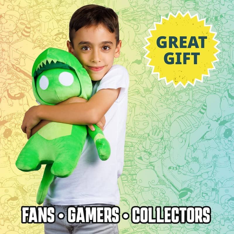 Gang Beasts Super Stretchy Plush - Green Dragon - 16 Inches - Cute Plush Toys for Kids Toys - Collect All Four Characters - Huggable Plush Kids Toys