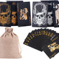 jcoral Cool Black Skull Playing Cards Waterproof Gold Silver Foil Poker Plastic Poker Cards Highly Flexible,2 Decks of Cards