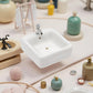 1:12 Scale Ceramic Sink with Removable Faucet - Miniature Dollhouse Bathroom and Kitchen Accessories for Victorian Style Decor, Realistic Doll House