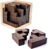 Wooden Brain Teaser Puzzles Box Brain Teasers Wooden Puzzle T-Shaped Geometric Intellectual Jigsaw Logic Cube Puzzles Mind Games for Kids and Adults