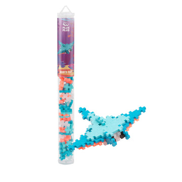 PLUS PLUS Manta Ray - 3D Puzzle Sea Creature Building Block Set, Ocean Animals Figures Tube, Mini Interlocking Pieces - Fun Stem Toys for Kids