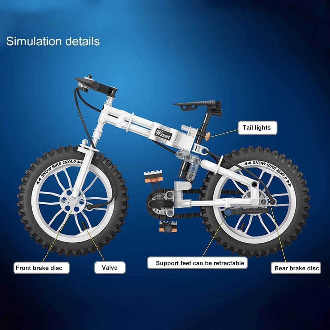 FULHOLPE Mountain Bike Building Blocks Set, MOC Foldable Bicycle Model Bricks Building Kit Compatible with Major Brands - 246 Pieces