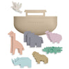 Noah's Ark Suction Toys - 1 Ark, 14 Animals (7 Pairs) - Toddler Bath Toys, Baptism Gifts for Boys, Mold Free No Hole Silicone