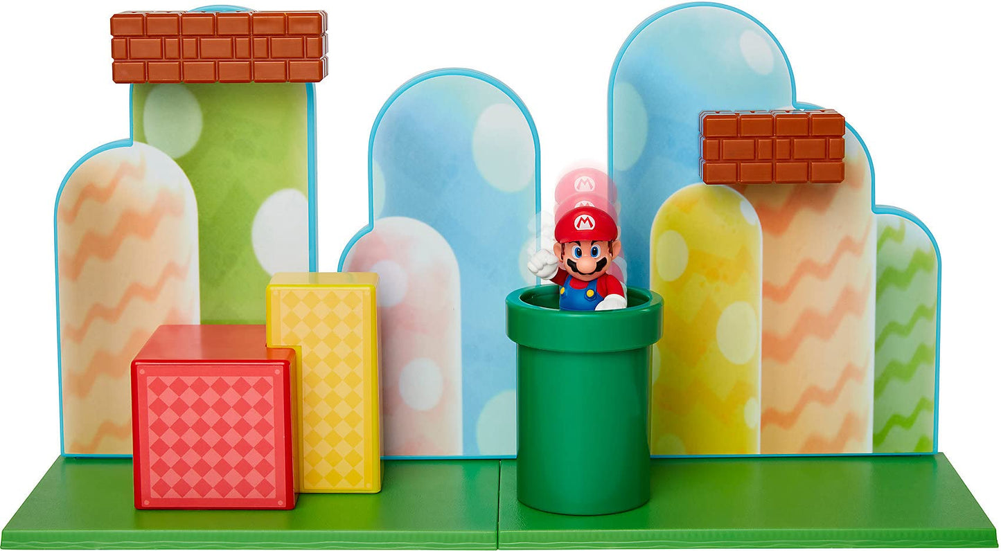 Super Mario Nintendo Acorn Plains 2.5” Figure Playset with Feature Accessories