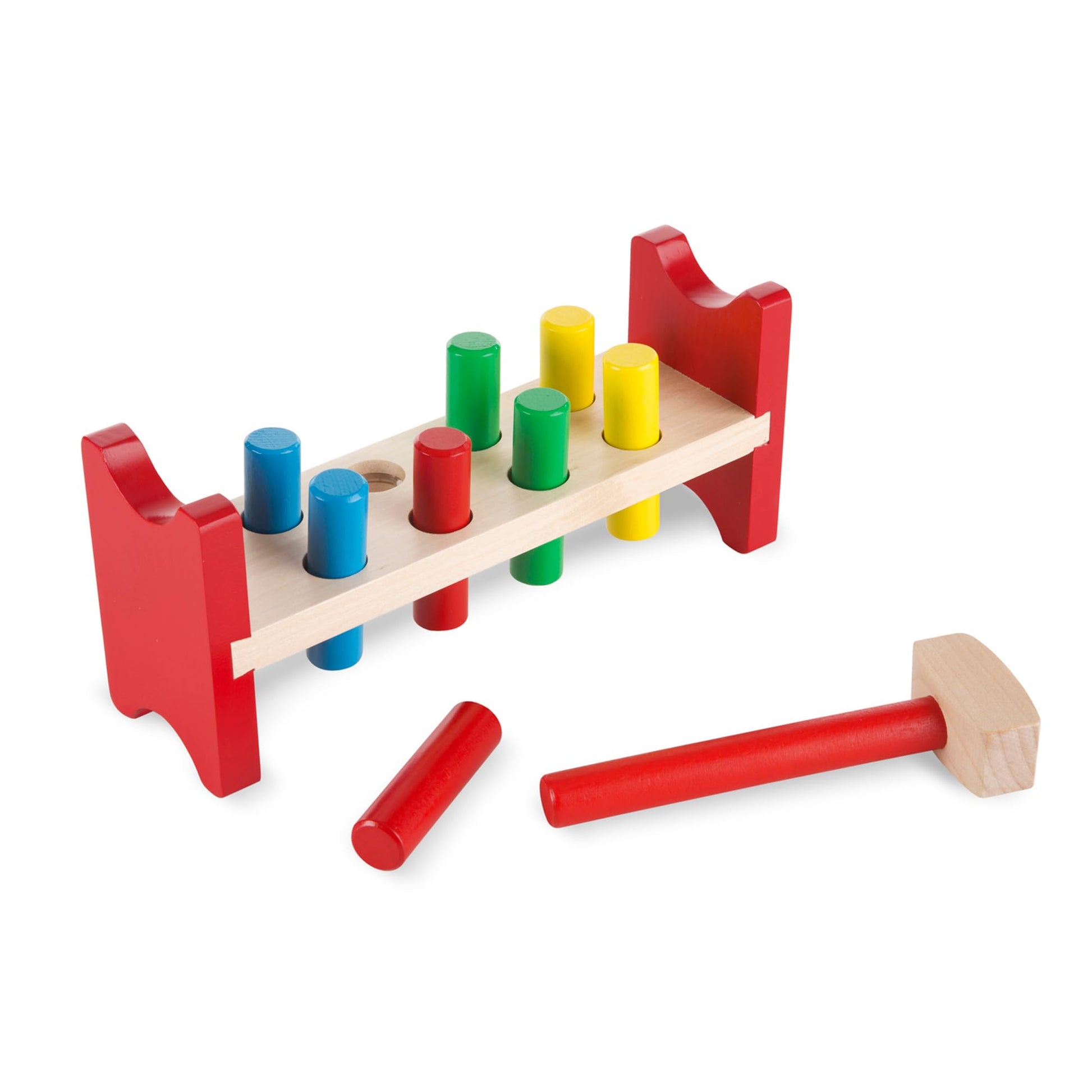 Melissa & Doug Deluxe Wooden Pound-A-Peg Toy with Hammer - FSC Certified
