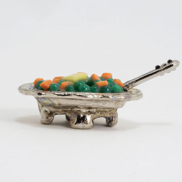 International Miniatures by Classics Dollhouse Miniature Peas and Chopped Carrots in Serving Bowl Dish with Serving Spoon