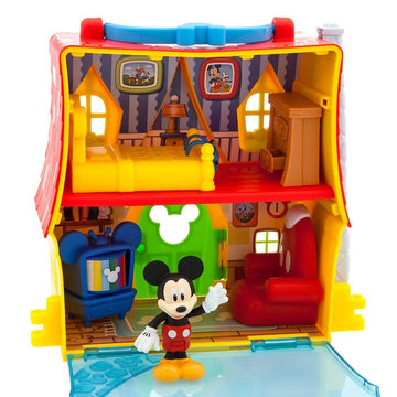 Disney Store Official Mickey Mouse Clubhouse Toys Play Set - Interactive Playhouse Junior Mickey Mouse Toys - Poseable Mickey & Pluto Figures