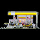 Heligotech 1/64 Scale Gas Station Scene Model, DIY Building Diorama Model Station Building Sets with LED Lights, Creative (Cars & Figures not