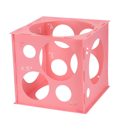 Pllieay 14 Holes Balloon Sizer Box, Pink Balloon Measurement Box,1-10 Inch
