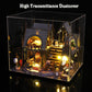 Yuzhen DIY Miniature Dollhouse with Furniture and LED Lights, Wooden Dollhouse Includes Dustcover and Music Movement