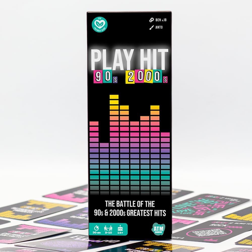 ATM Gaming Play HIT | 90s & 2000s Music Trivia Board Game for Adults & Teens | Fun Party Game with Karaoke & Blind Test | Card Game | Quiz Game | Gift