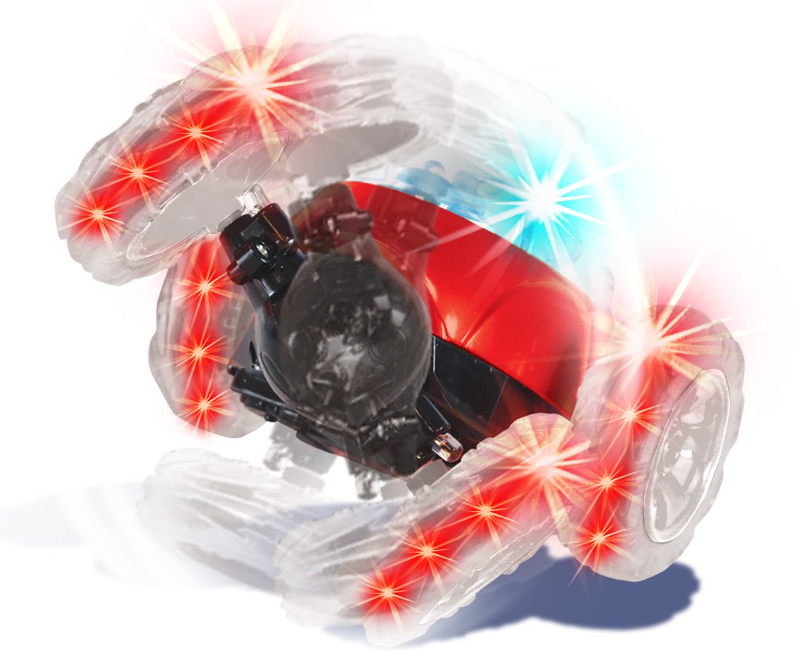 Mindscope Turbo Twisters RED 27 MHz Bright LED Light Up Stunt RC Remote Control Vehicle