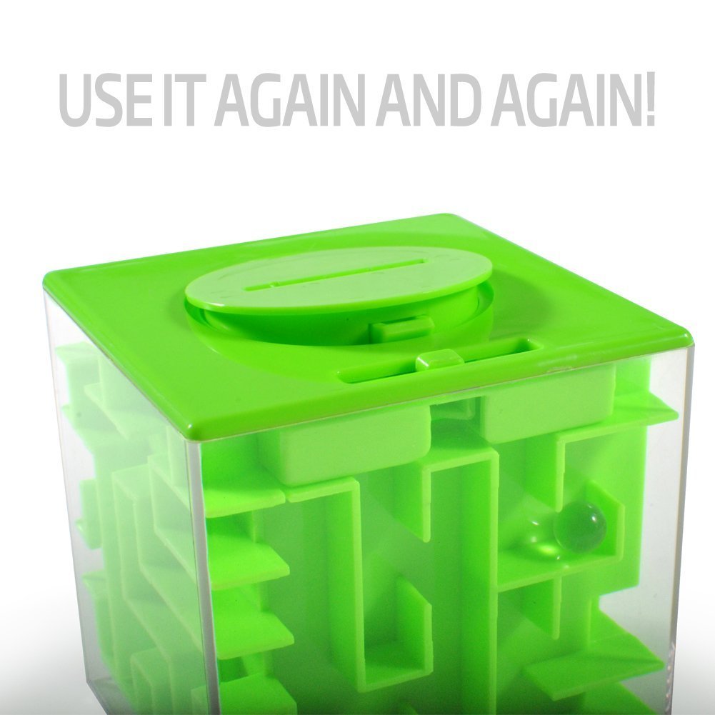 4-Pack Money Maze Puzzle Box - Fun Educational Brain Teaser for Kids Adults