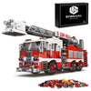 BYWbricks City Ladder Fire Truck Building Blocks Set (711 pcs) Toy Station Firetruck Bricks Collectible Fire Engine Building Kit Model Gift for Boys