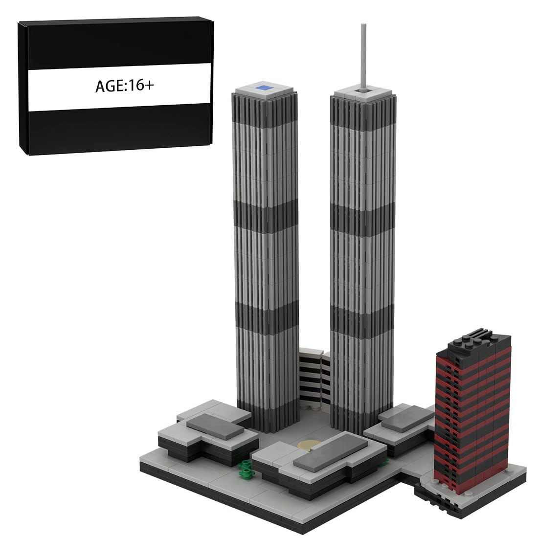 StrucToys World Trade Center Building Blocks, 1/2000 World Famous Architectural, 982pcs Assemble Model for Ault to Build and Display