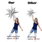 Maylai 50 PCS 40'' Large Silver Star Balloons Big Metallic Explosion Star Foil Balloons 12 Point Star Balloons Cone Mylar Balloons Spike Balloons