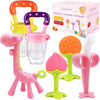 Medical-Grade Teething Toys for Babies 0-6 6-12 12-18 Months - with Adorable Baby Teethers & Baby Fruit Feeders - Soft Textures for Infant