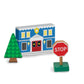 Melissa & Doug Wooden Town Play Set with Storage Tray (32 pcs) Pretend Play Wooden Town Set for Kids with Storage