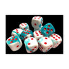 DND Dice Set-Chessex D&D Dice-16mm Gemini White, Teal, and Red Plastic Polyhedral Dice Set-Dungeons and Dragons Dice Includes 12 Dice - D6