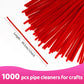 Praisebank Red Pipe Cleaners for Crafts, 1000pcs, Chenille Stems for DIY Projecets, Arts & Crafts Supplies for Festival Party Decorations