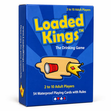 Loaded Kings Drinking Card Game for Adults - Waterproof Kings Cup Style Party Game with Custom Rules Cards - Fun College, Bachelor, Bachelorette