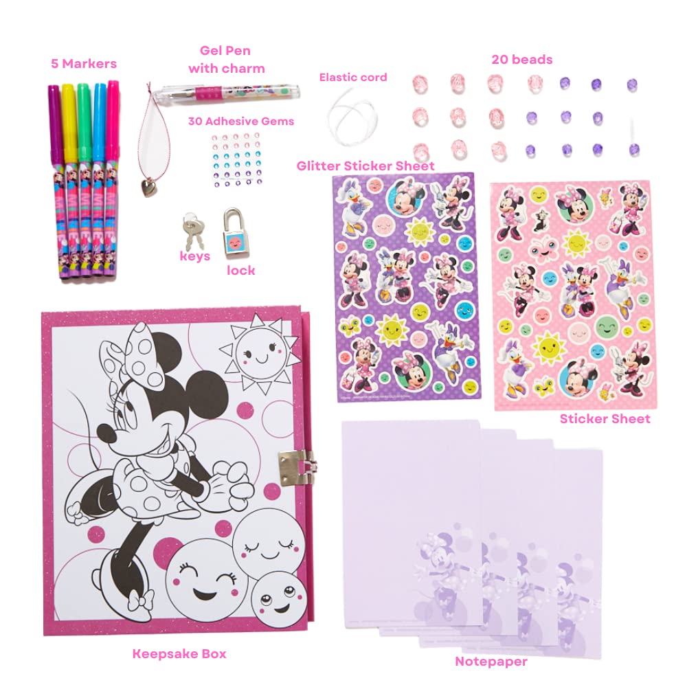 Innovative Designs Disney Minnie Mouse Keepsake Treasure Storage Box Craft Set for Girls
