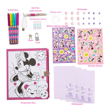 Innovative Designs Disney Minnie Mouse Keepsake Treasure Storage Box Craft Set for Girls