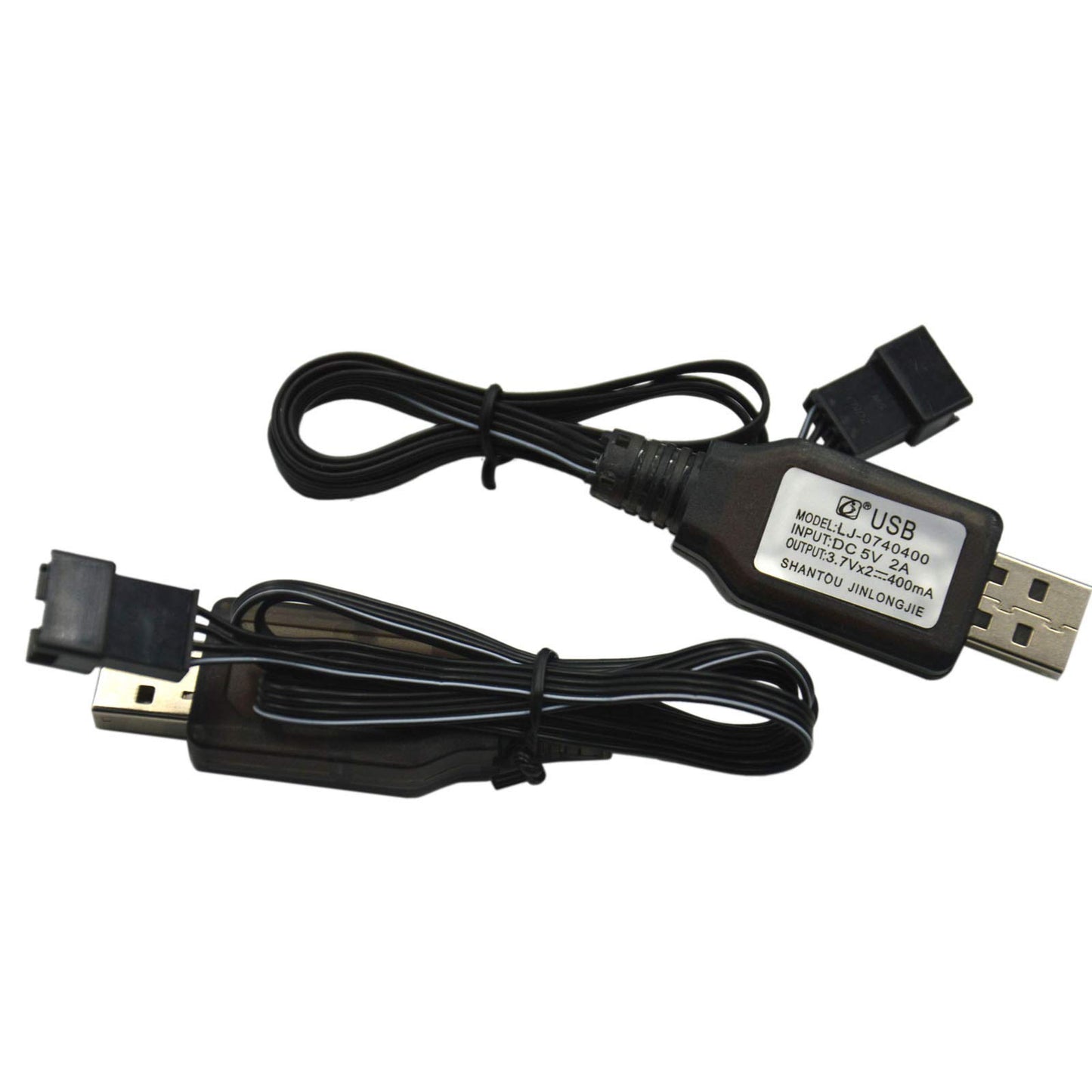 Blomiky 2 Pack 7.4V / 2 x 3.7V 400mA Lithium Battery Charger Cable with SM-4P 4 pin Plug for Old Version UDI001 UDI008 UDI009 and HJ808 HJ812 RC Boat