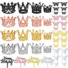 44 PCS Grown Cake Decorations 16 PCS Mini Crowns with 24 PCS Butterfly Wall Decors and 4 PCS Birthday Insert Cards for Women Girl Crown Birthday Party