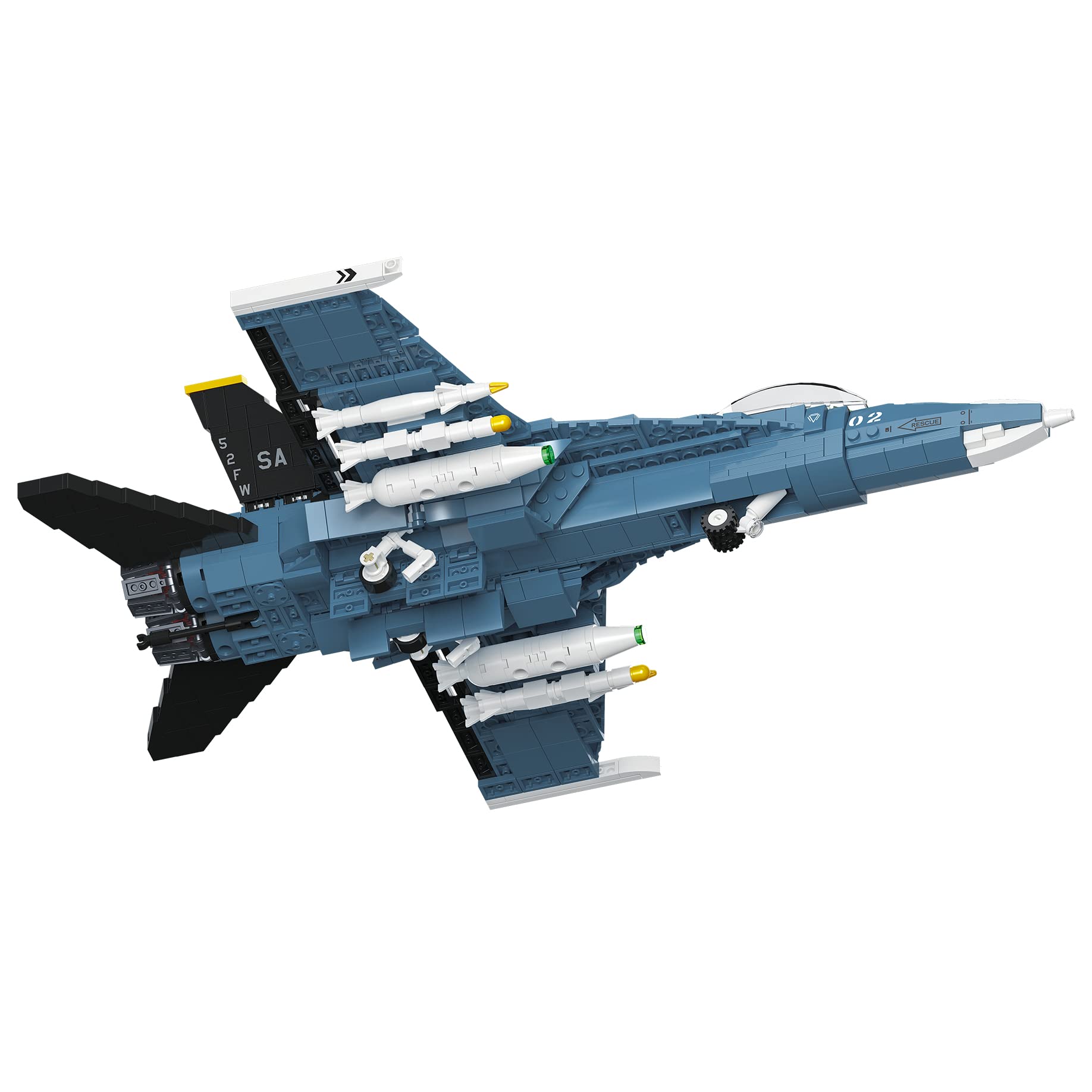 Apostrophe Games F/A-18 Hornet Fighter Jet Building Block Set - 772 Pcs - F-18 Air Force Jet Building Block Plane Toy for Kids Older Than 10
