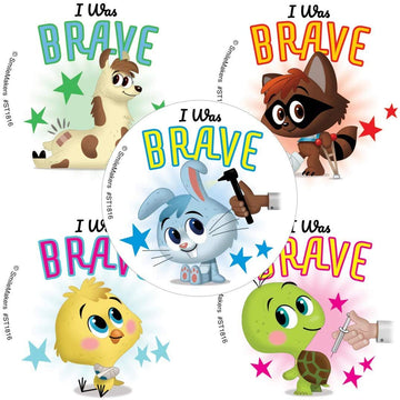 SmileMakers I was Brave Little Animals Stickers - Toys and Giveaways - 100 per Pack