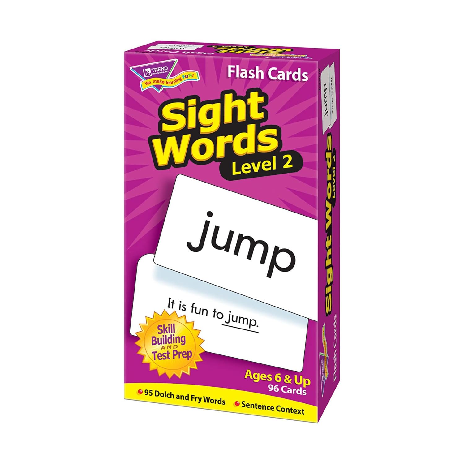 Trend Enterprises: Sight Words Level 2 Skill Drill Flash Cards, Dolch and Fry Words, Sentence Context, Great for Skill Building and Test Prep, 96